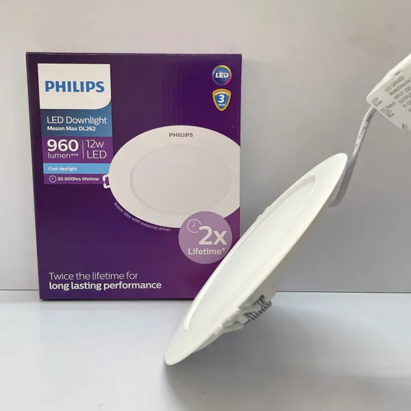 ✨ Ánh sáng tái định nghĩa không gian. Trải nghiệm Đèn downlight âm trần siêu mỏng LED Slim Philips DL262 12W 4000K D150 HV SNI 02 170x18mm.