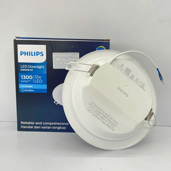 💡 Trải nghiệm Ánh Sáng Tinh Khiết | Khám phá Đèn downlight âm trần Led Philips DN027B G3 LED12/NW 12W 220-240V D150 RD 4000K 1300lm 50.000h