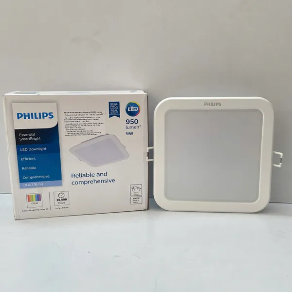 ✨ Trải nghiệm ánh sáng hoàn mỹ | Đèn downlight âm trần vuông Led Philips DN027B G3 9W 4000K. Khám phá ngay!