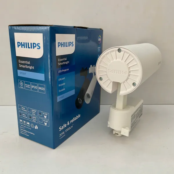 💡 Trải nghiệm Ánh sáng Tinh hoa | Khám phá Đèn lắp thanh ray chiếu điểm Led Tracklighting Philips ST033T LED17/830 20W 220-240V I MB WH GM 3000K 1600lm 24D - vỏ trắng