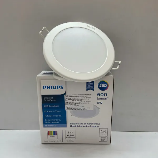 ✨ Trải Nghiệm Ánh Sáng Hoàn Hảo | Khám Phá Đèn Downlight Âm Trần Led Philips DN027B Led SmartBright G3 LED6/CW 6W D100 RD 6500K 600lm