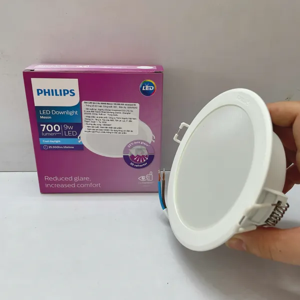 ✨ Tái định nghĩa không gian. Trải nghiệm Đèn downlight âm trần Led Philips Meson IO 59449 D100 9W 4000K WH RECESSED 700lm.