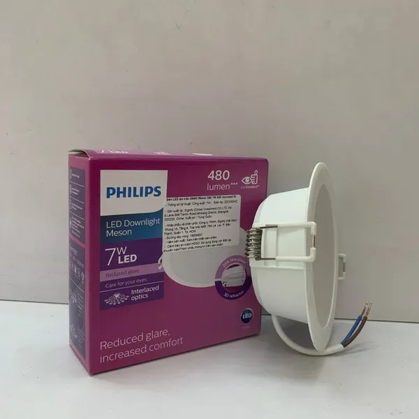 ✨ Ánh Sáng Định Hình Không Gian. Trải nghiệm ngay Đèn downlight âm trần Led Philips Meson IO 59445 D90 7W 4000K WH RECESSED 480lm.