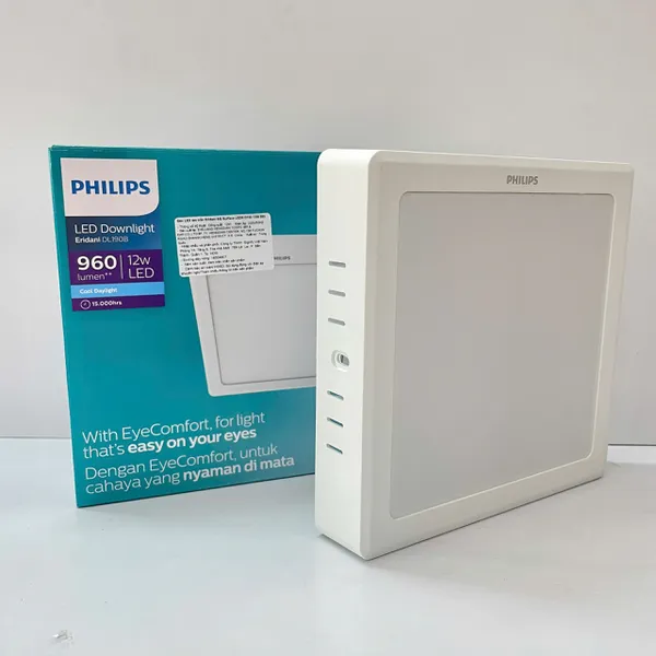 ✨ Trải nghiệm Không gian Tinh tế | Đèn Led ốp nổi vuông downlight Philips Eridani SQ Surface LED9 L150 12W 865 960lm 6500K