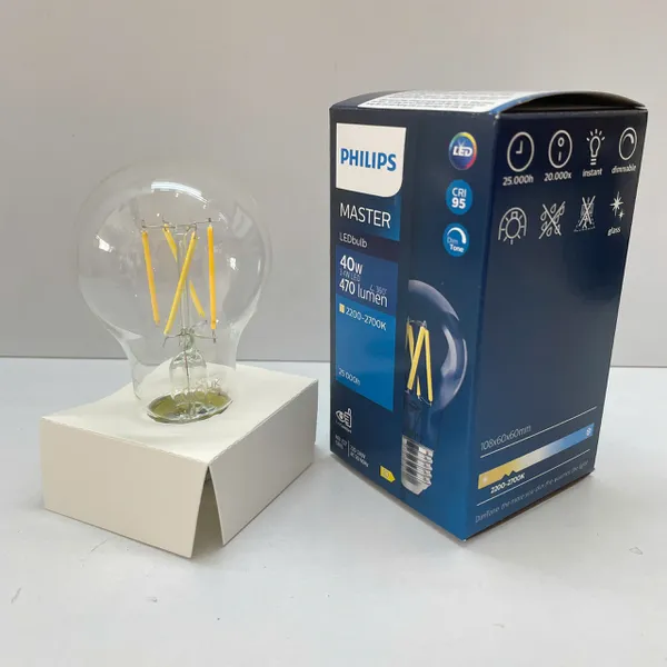 ✨ Ánh sáng kiến tạo không gian. Trải nghiệm Bóng đèn tròn LEDBulb Led Philips MAS LEDBulb DT 3.4-40W 927 E27 CRI>95 A60 CL G DIMMER.