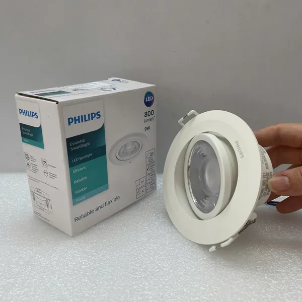 ✨ Kiến tạo không gian, định hình cảm xúc. Trải nghiệm ngay Đèn downlight âm trần chiếu điểm Led Philips Ess SmartBright Spotlight RS100B LED8 830 9W 220-240V D90 WB 3000K 36D 800LM IP20.