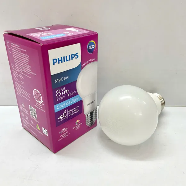 💡 Tái định nghĩa ánh sáng. Trải nghiệm Bóng đèn tròn LED Bulb MyCare Philips LEDBulb 8W E27 6500K CRI>90.