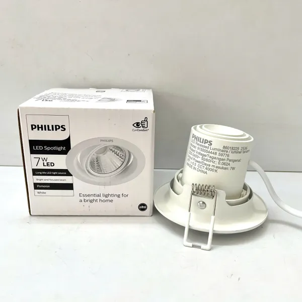 ✨ Ánh Sáng Kiến Tạo Tuyệt Tác | Khám Phá Đèn downlight LED âm trần chiếu điểm Philips 59776 Recessed spot 070 7W 4000K WH