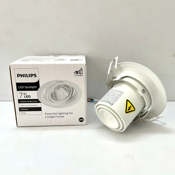 ✨ Ánh Sáng Kiến Tạo Tuyệt Tác | Khám Phá Đèn downlight LED âm trần chiếu điểm Philips 59776 Recessed spot 070 7W 4000K WH