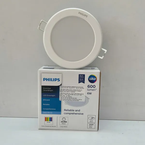 💡 Ánh sáng kiến tạo cảm xúc. Trải nghiệm Đèn downlight âm trần Led Philips DN027B Led SmartBright G3 LED6/WW 6W D90 RD 3000K 600lm.