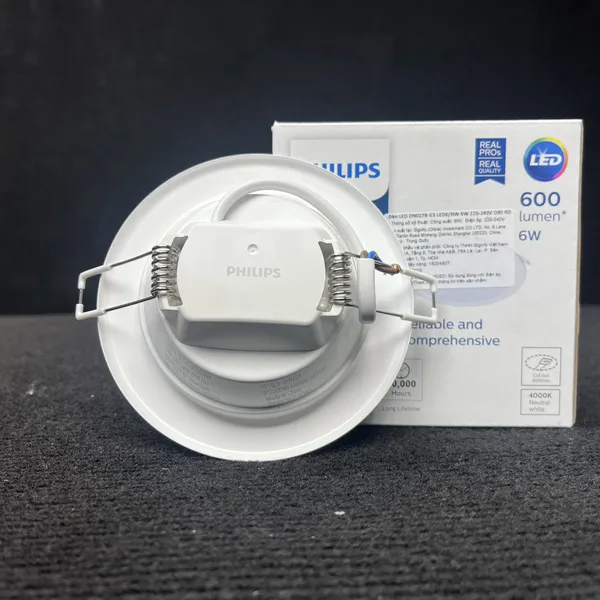 ✨ Trải Nghiệm Ánh Sáng Tinh Khiết | Khám phá Đèn downlight âm trần Led Philips DN027B Led SmartBright G3 LED6/NW 6W D90 RD 4000K 600lm