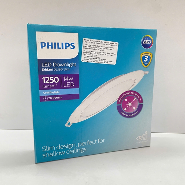 ✨ Nâng tầm không gian sống với Đèn downlight âm trần siêu mỏng Led Philips Eridani DL190B Slim D150 14W 65K GM 6500K 1250lm. Khám phá sự tinh tế và hiệu suất vượt trội ngay hôm nay!