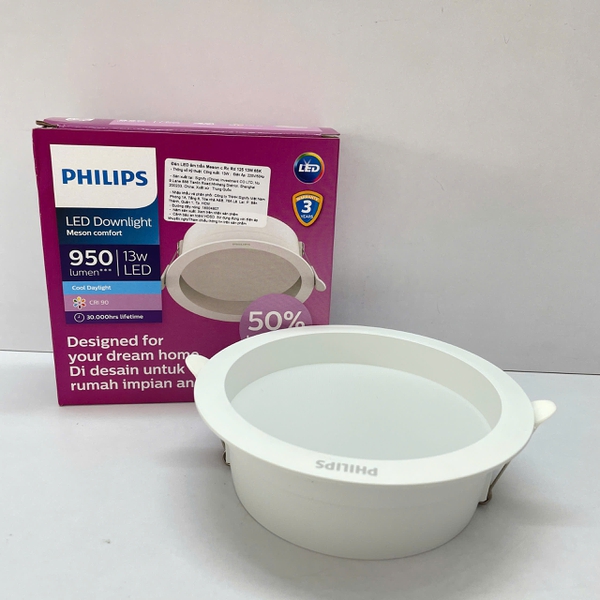 ✨ Kiến tạo không gian sống đỉnh cao cùng Đèn downlight âm trần chóa sâu Led Philips Meson c Rc Rd D125 13W 965 6500K 950lm 30.000h. Khám phá ngay sự khác biệt!