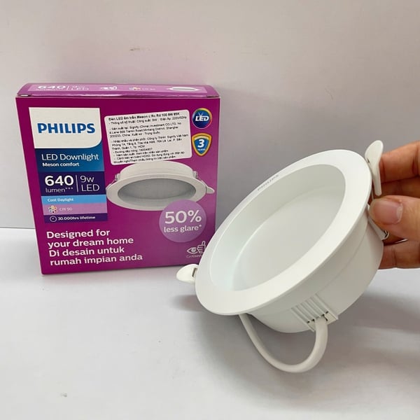 ✨ Khám phá Tinh hoa Ánh sáng: Đèn downlight âm trần chóa sâu Led Philips Meson c Rc Rd D100 9W 965 6500K 640lm 30.000h – Kiến tạo không gian sống đẳng cấp.