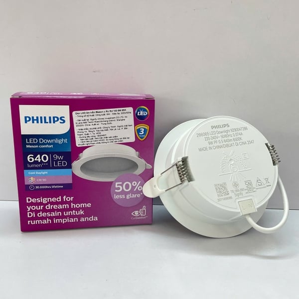 ✨ Khám phá Tinh hoa Ánh sáng: Đèn downlight âm trần chóa sâu Led Philips Meson c Rc Rd D100 9W 965 6500K 640lm 30.000h – Kiến tạo không gian sống đẳng cấp.