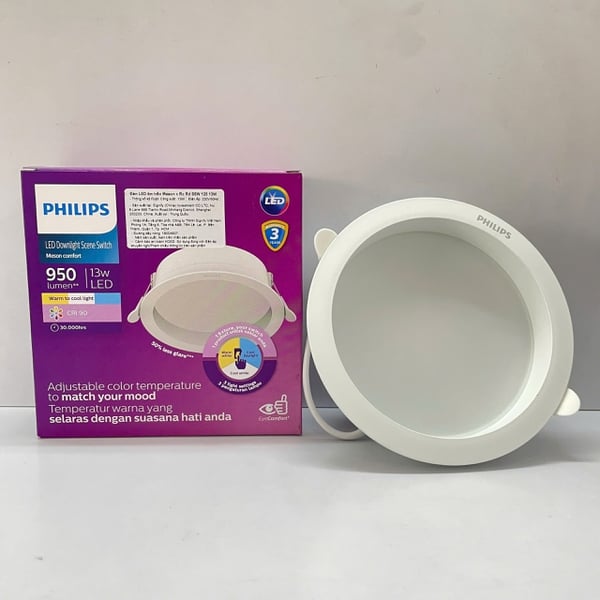 ✨ Khám phá ánh sáng hoàn mỹ: Đèn downlight âm trần chóa sâu 3 chế độ / đổi màu Led Philips Meson c Rc Rd SSW D125 13W 950lm CCT 6500K/3000K/4300K – Nâng tầm không gian sống của bạn!