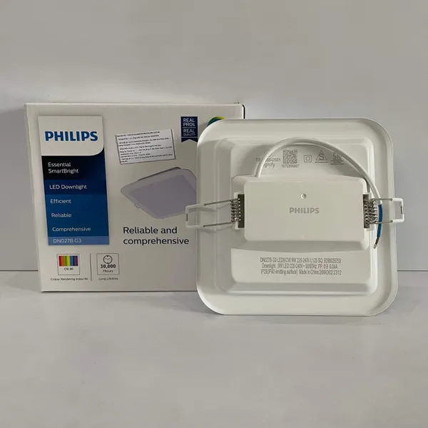 Tìm hiểu ngay đèn LED Philips Downlight âm trần vuông DN027B G3 LED12 12W/CW 220-240V L150 SQ 6500k