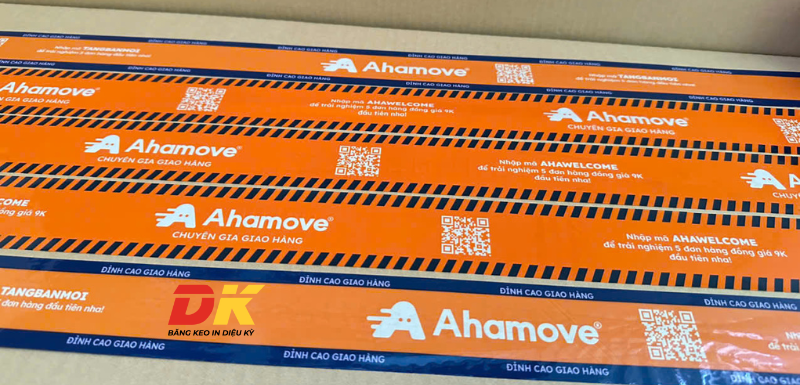 Thành phẩm băng keo in logo ahamove