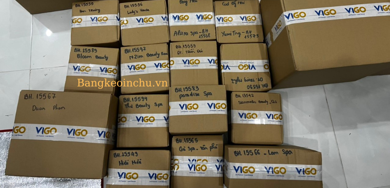 băng keo trắng sữa in logo