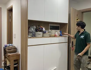 HOÀN THIỆN TỦ GIÀY KỊCH TRẦN KÈM TỦ BẾP ĐẸP LUNG LINH CHO ANH TÚ CHUNG CƯ SAIGONGATEWAY