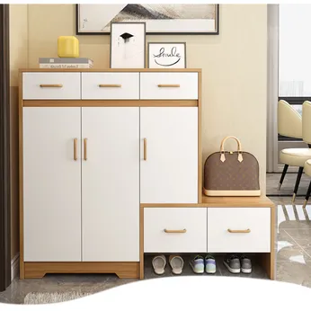 Tủ giày đẹp thiết kế có kèm ghế ngồi tiện lợi TG48
