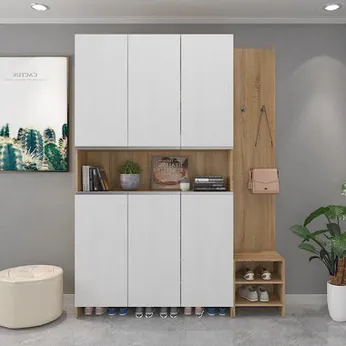 TỦ GIÀY+KỆ SÁCH+KỆ TRANG TRÍ+GHẾ NGỒI MANG GIÀY KẾT HỢP TG30