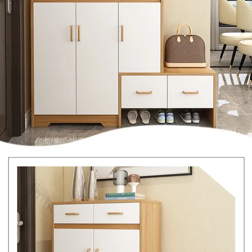Tủ giày đẹp thiết kế có kèm ghế ngồi tiện lợi TG48