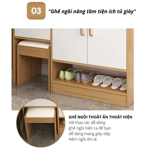 Tủ giày có kèm ghế ngồi tiết kiệm không gian TG47