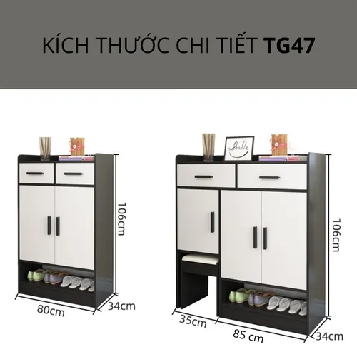 Tủ giày có kèm ghế ngồi tiết kiệm không gian TG47