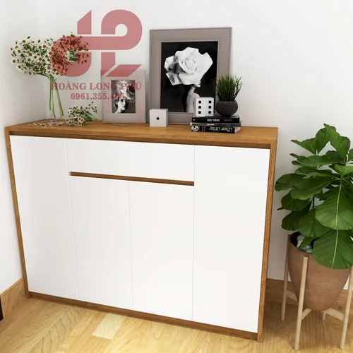 TỦ GIÀY GỖ 4 CÁNH MỞ CÓ HỘC KÉO SIÊU HOT TG-16
