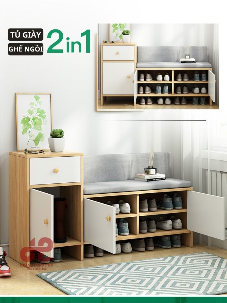 tủ giày có kèm ghế tủ giày có kèm ghế