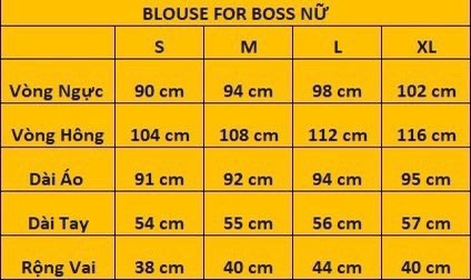 kích thước áo blouse for boss kích thước áo blouse for boss