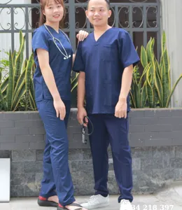 May đồng phục scrubs bác sĩ spa