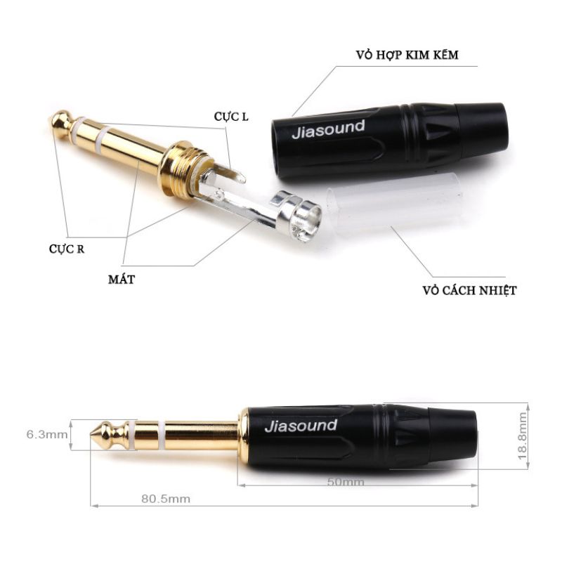 Dây Canon Cái Ra 6 Ly Stereo Jiasound YM010BG