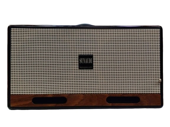 Mặt trước loa kéo Sunaudi S-208T 2 bass 20cm bọc lưới vải Mặt trước loa kéo Sunaudi S-208T 2 bass 20cm bọc lưới vải
