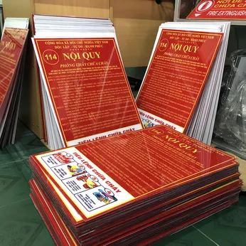 Bảng Nội Quy Tiêu Lệnh PCCC Mica Chung