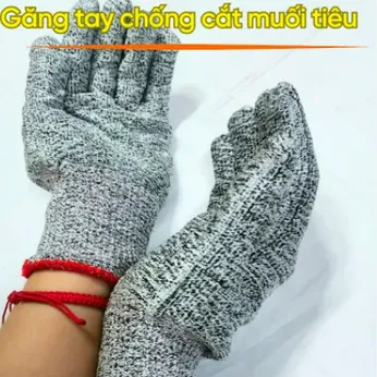 Bao Tay Bảo Hộ Vải Chống Cắt Màu Muối Tiêu