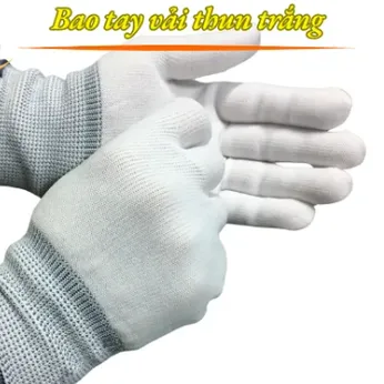 Bao Tay Bảo Hộ Vải Thun Màu Trắng Không Phủ