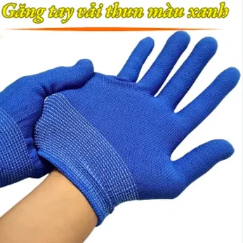 Bao Tay Bảo Hộ Vải Thun Mỏng Màu Xanh