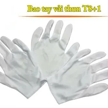 Bao Tay Bảo Hộ Vải Thun T8+1 Màu Trắng