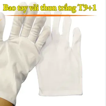 Bao Tay Bảo Hộ Vải Thun T9+1 Màu Trắng