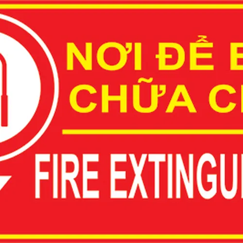 Bảng Chỉ Dẫn Nơi Để Bình Chữa Cháy Bằng Mica 15x30cm