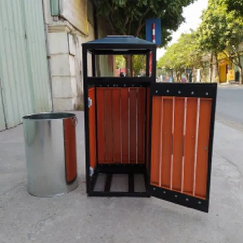 Thùng Đựng Rác Công Cộng A78-A Màu Cam