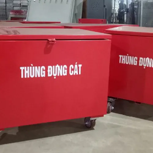 Thùng Đựng Cát Có nắp Đậy Có Bánh Xe KT 1000x1000x1000 Tole 1 Ly