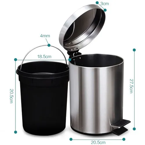 Thùng Rác Đạp Chân Inox 7Lít