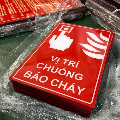 Bảng Vị Trì Còi Báo Cháy Fire Alarm Bằng Mica 20x20