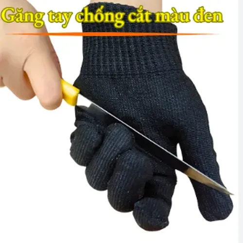 Bao Tay Bảo Hộ Vải Chống Cắt Màu Đen