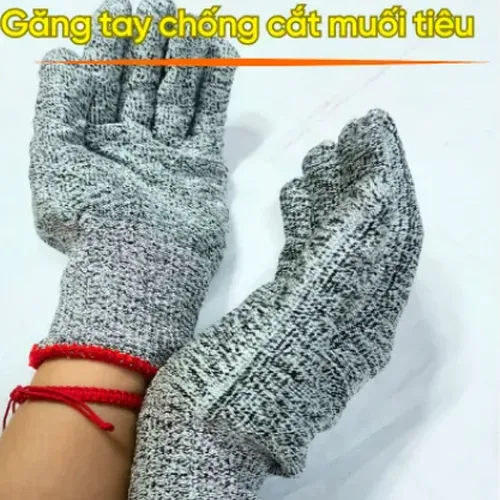 Bao Tay Bảo Hộ Vải Chống Cắt Màu Muối Tiêu