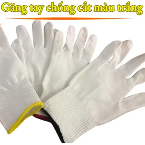 Bao Tay Bảo Hộ Vải Chống Cắt Màu Trắng