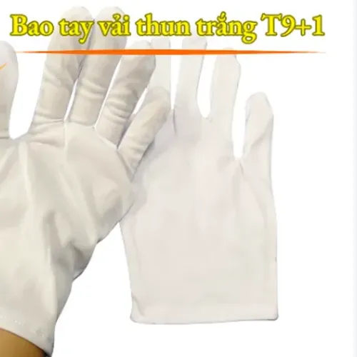 Bao Tay Bảo Hộ Vải Thun T9+1 Màu Trắng